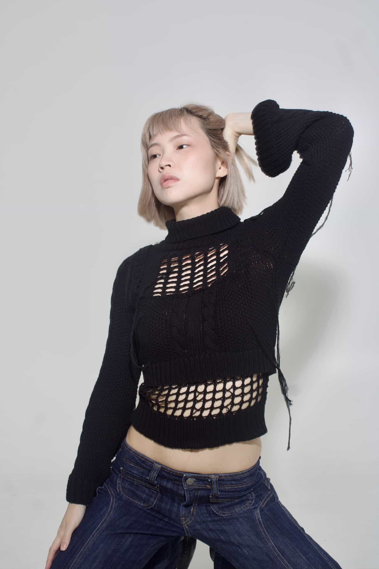 Black knitted top
