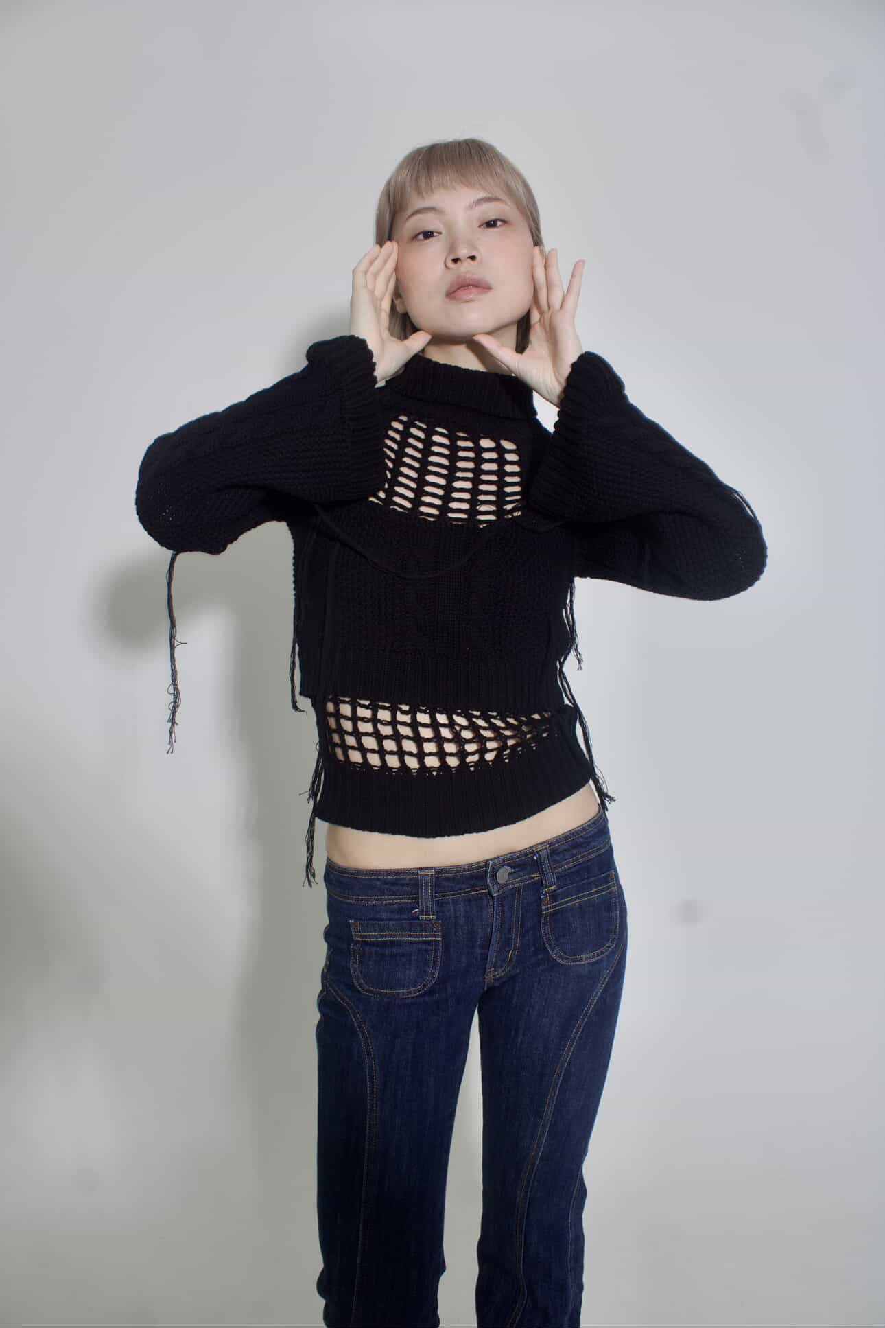 Black knitted top