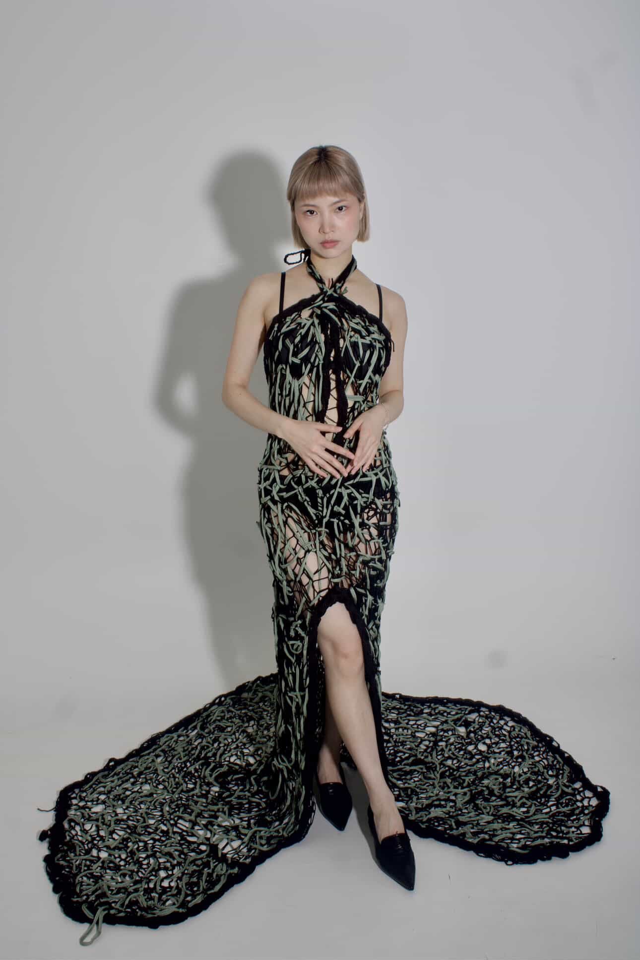 Hand knitted gown