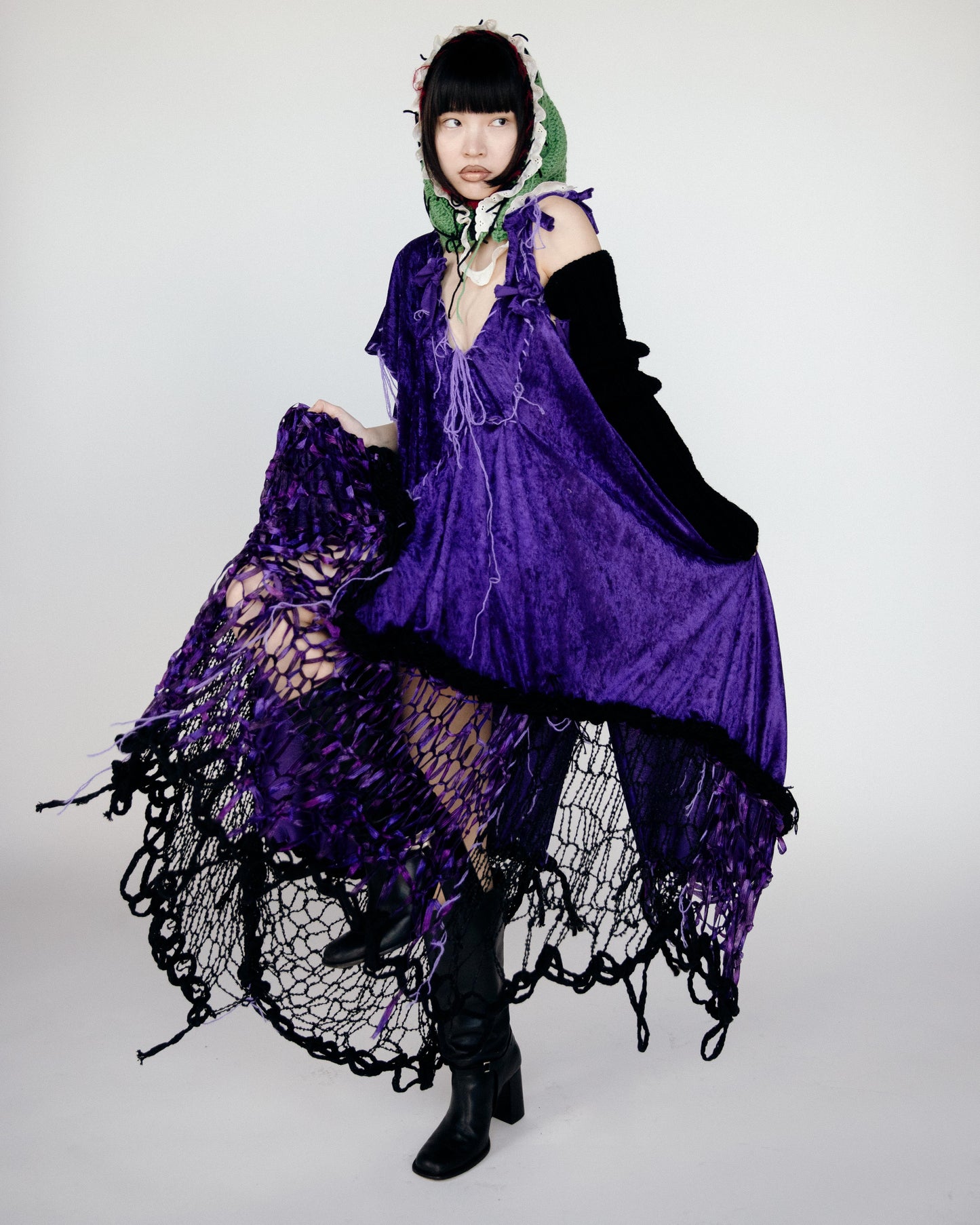 Velvet orchid dress