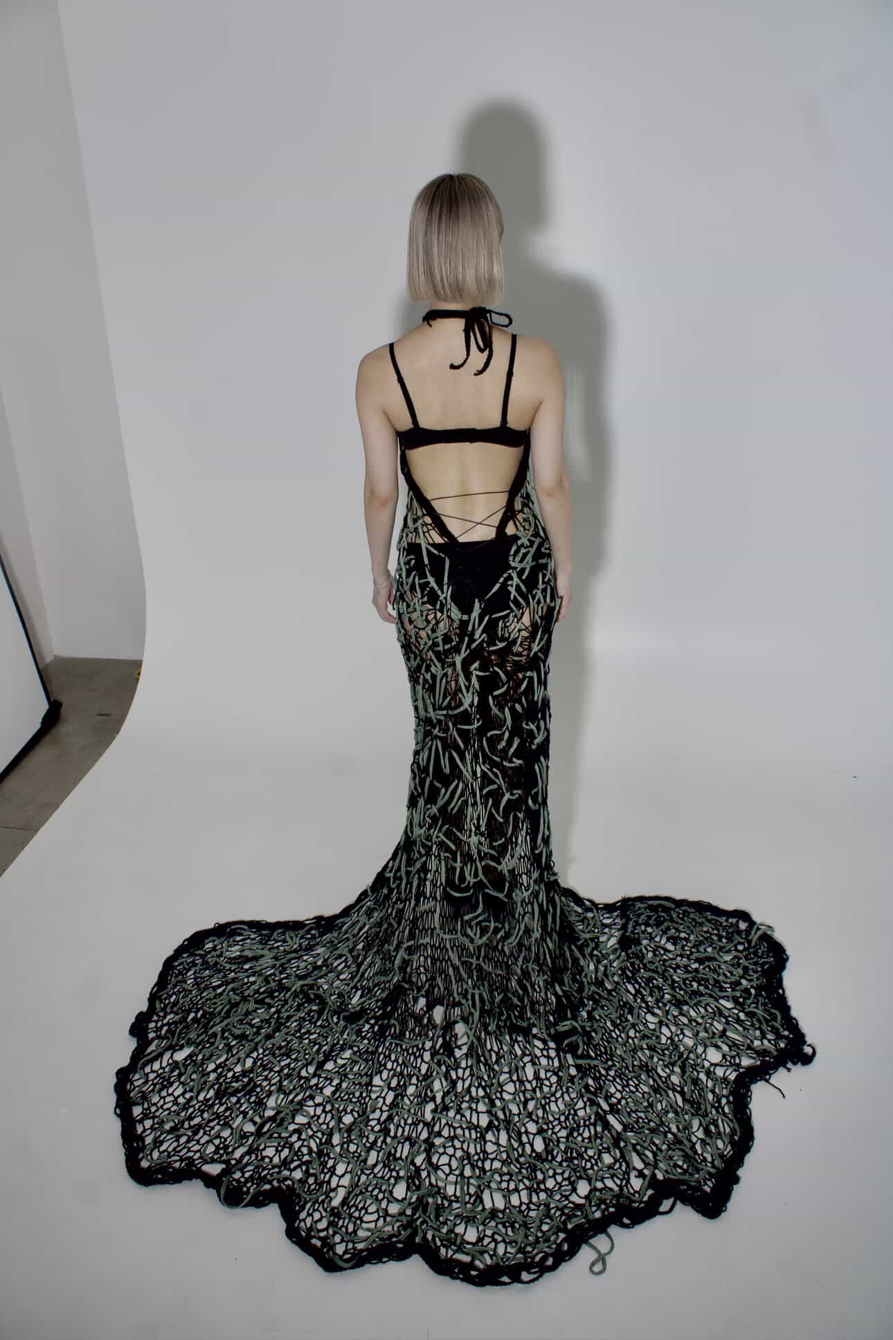 Hand knitted gown