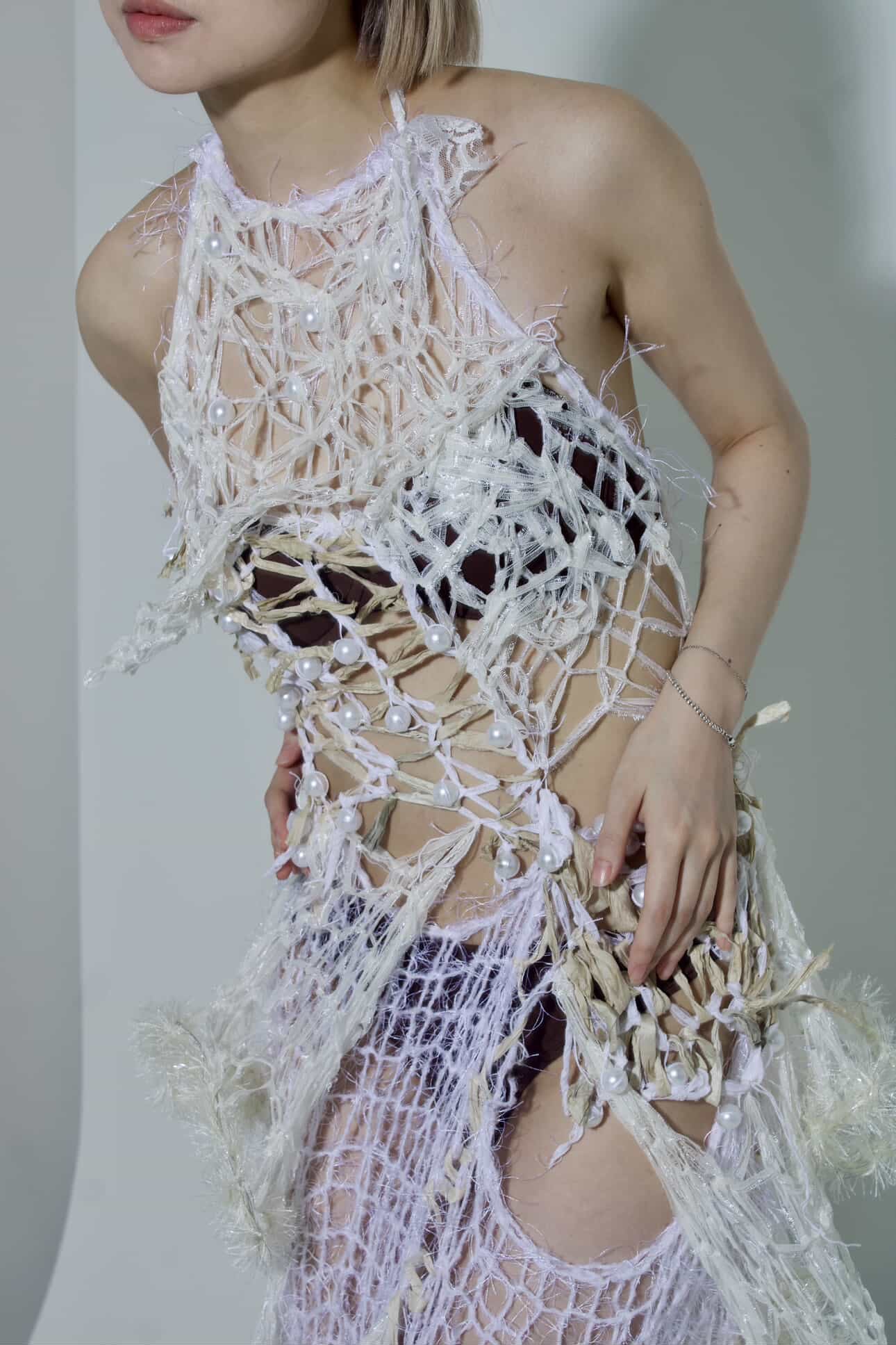 White pearl dress