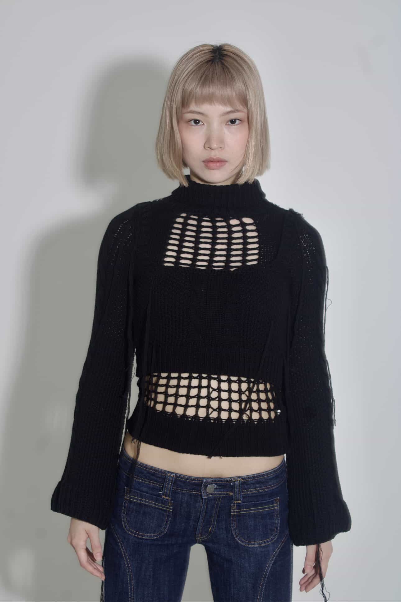 Black knitted top