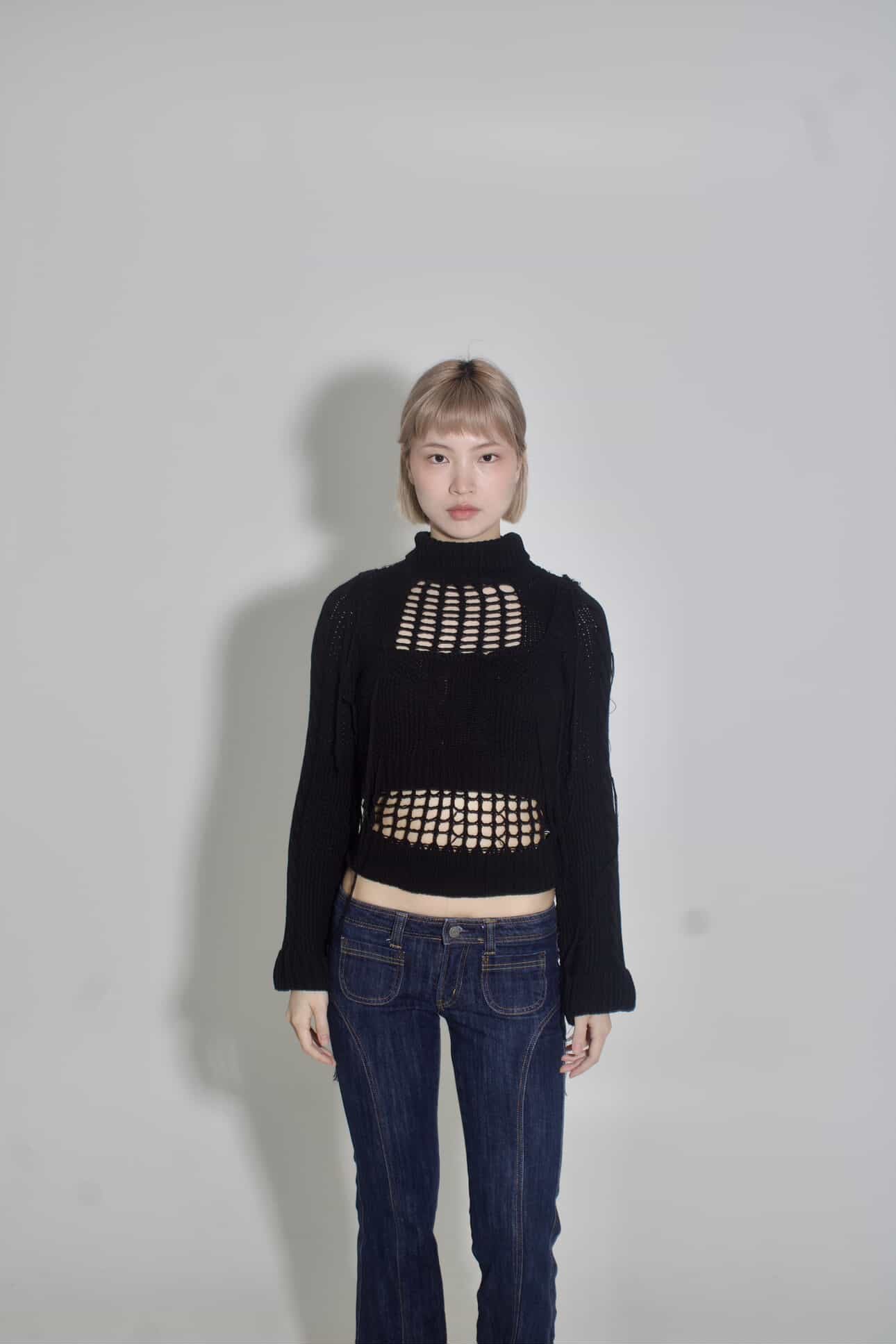 Black knitted top