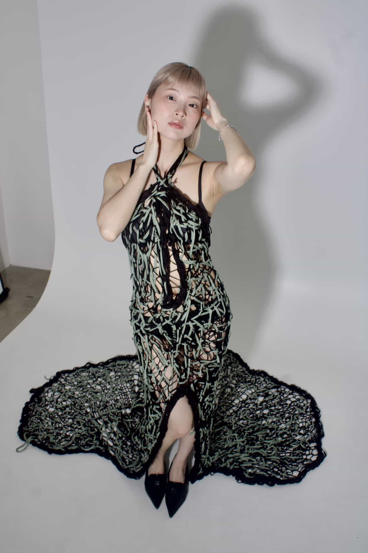 Hand knitted gown