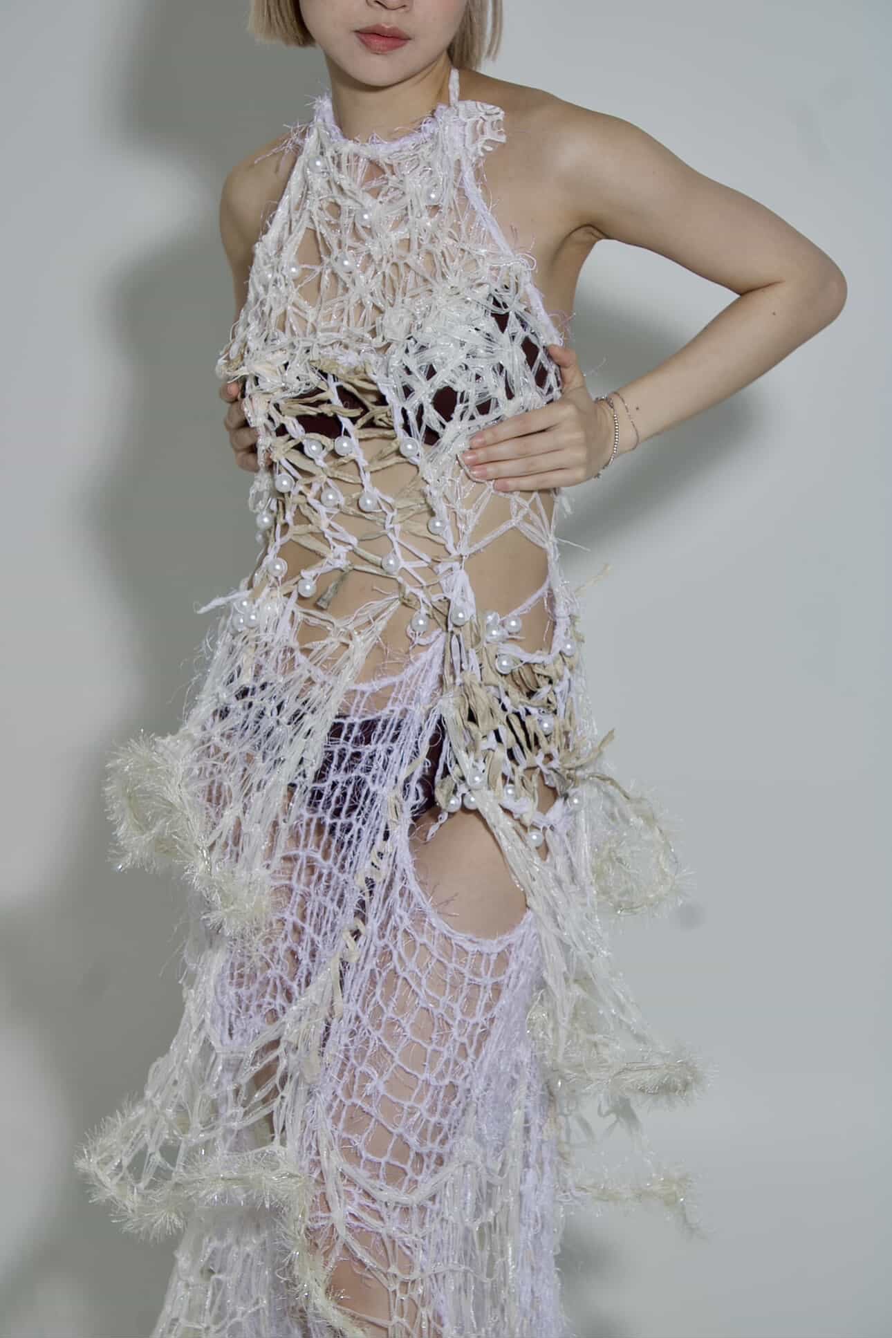 White pearl dress
