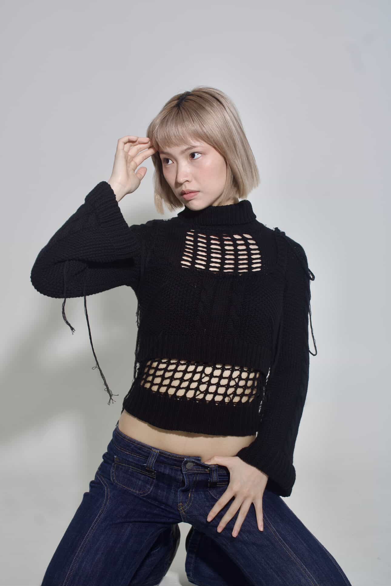 Black knitted top