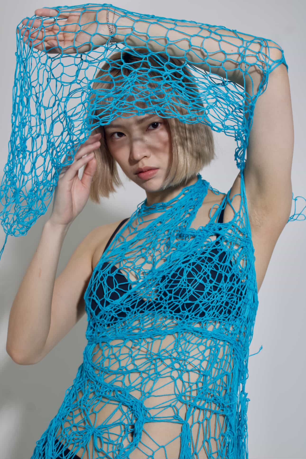 Blue netting dress