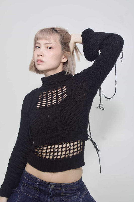 Black knitted top