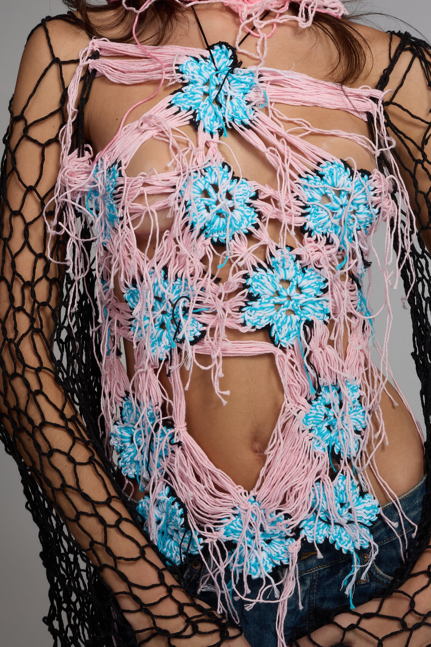 Threaded pink Top