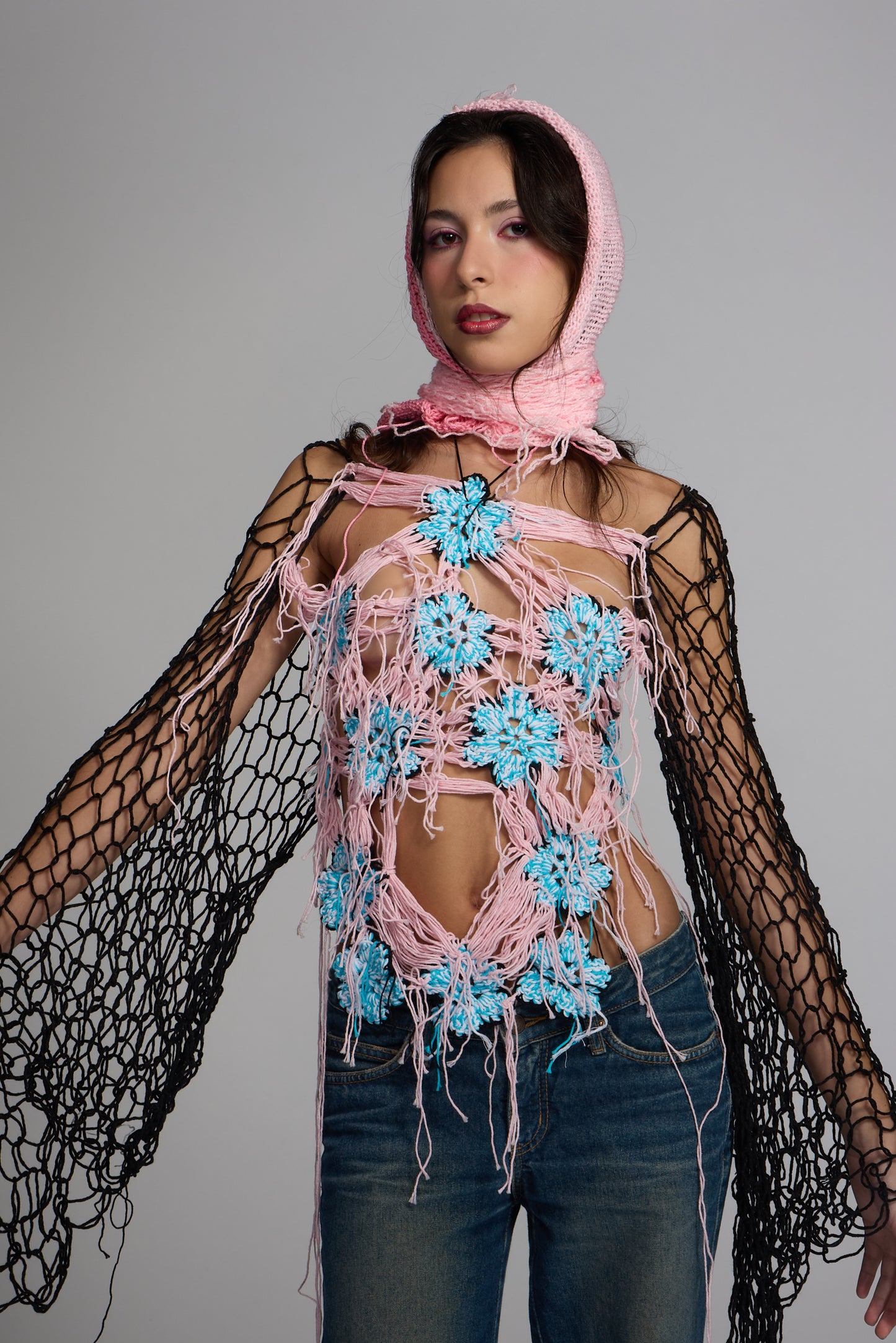 Threaded pink Top