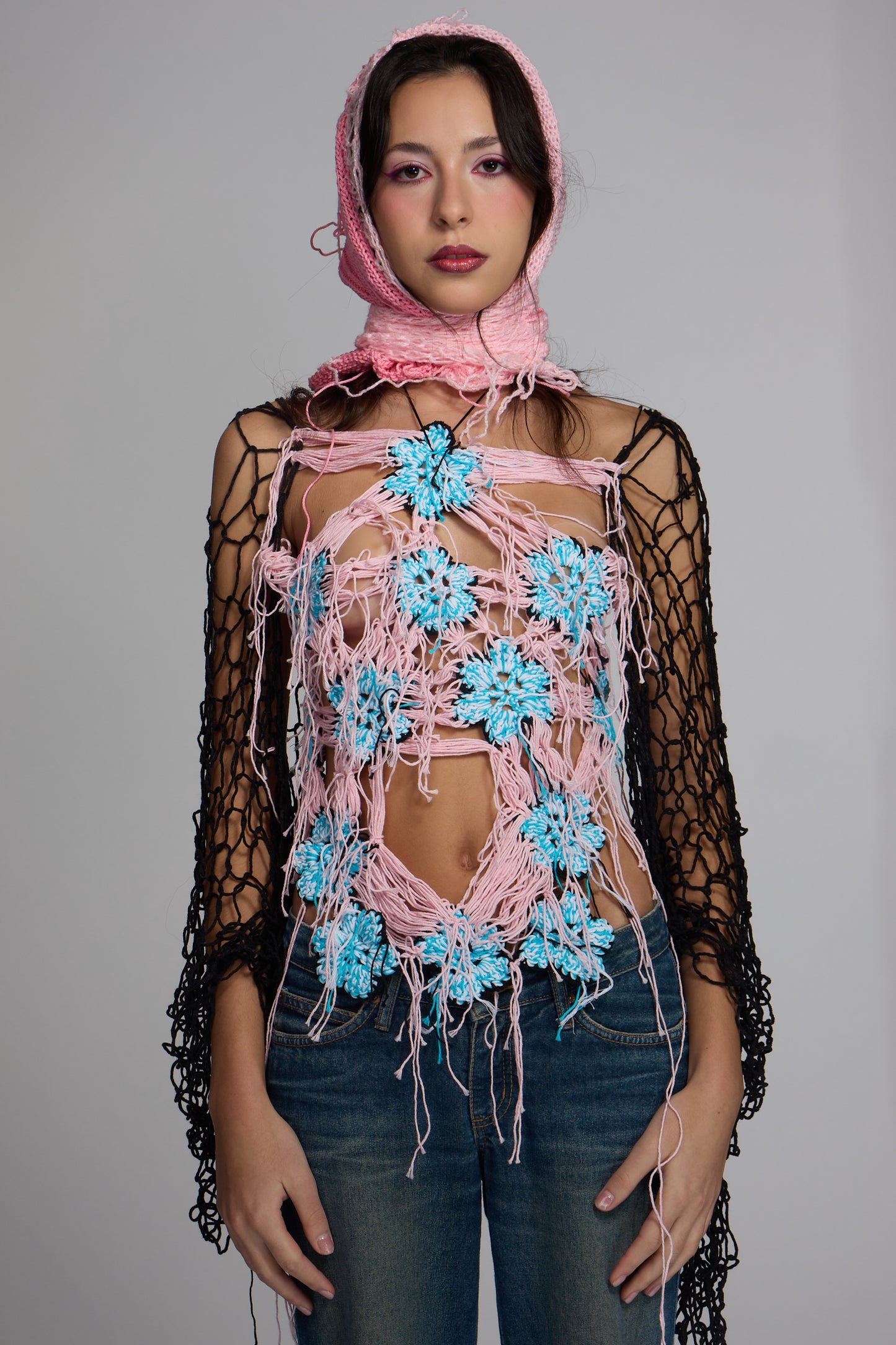 Threaded pink Top